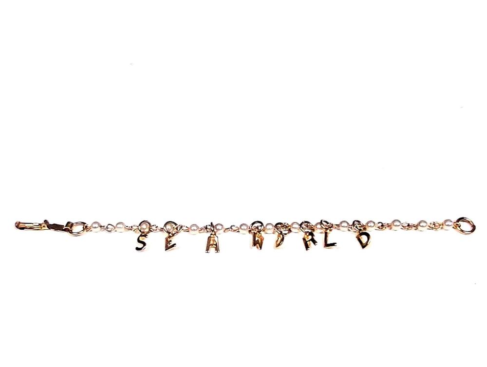 Vintage SeaWorld Disney Souvenir Charm Bracelet 1960's Gold Tone 7" Rare HTF